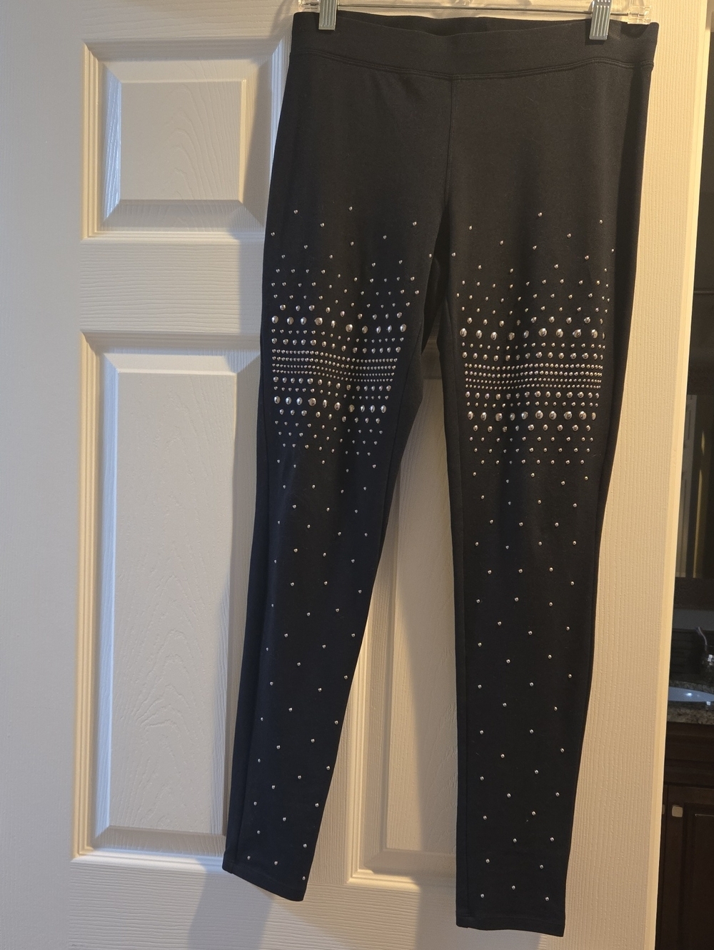 EXPRESS Black Stretch Leggings with Studded Detail